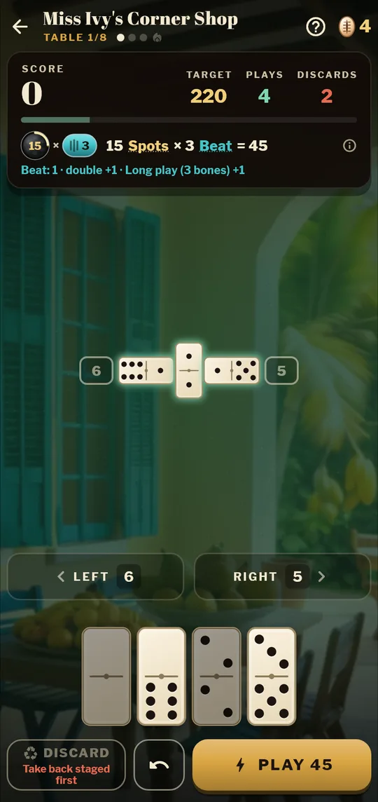 Bones scoring a hand